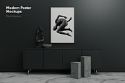 Modern Poster Mockups (Dark), a Print Template by Clint English (Thumbnail 1 of 5)