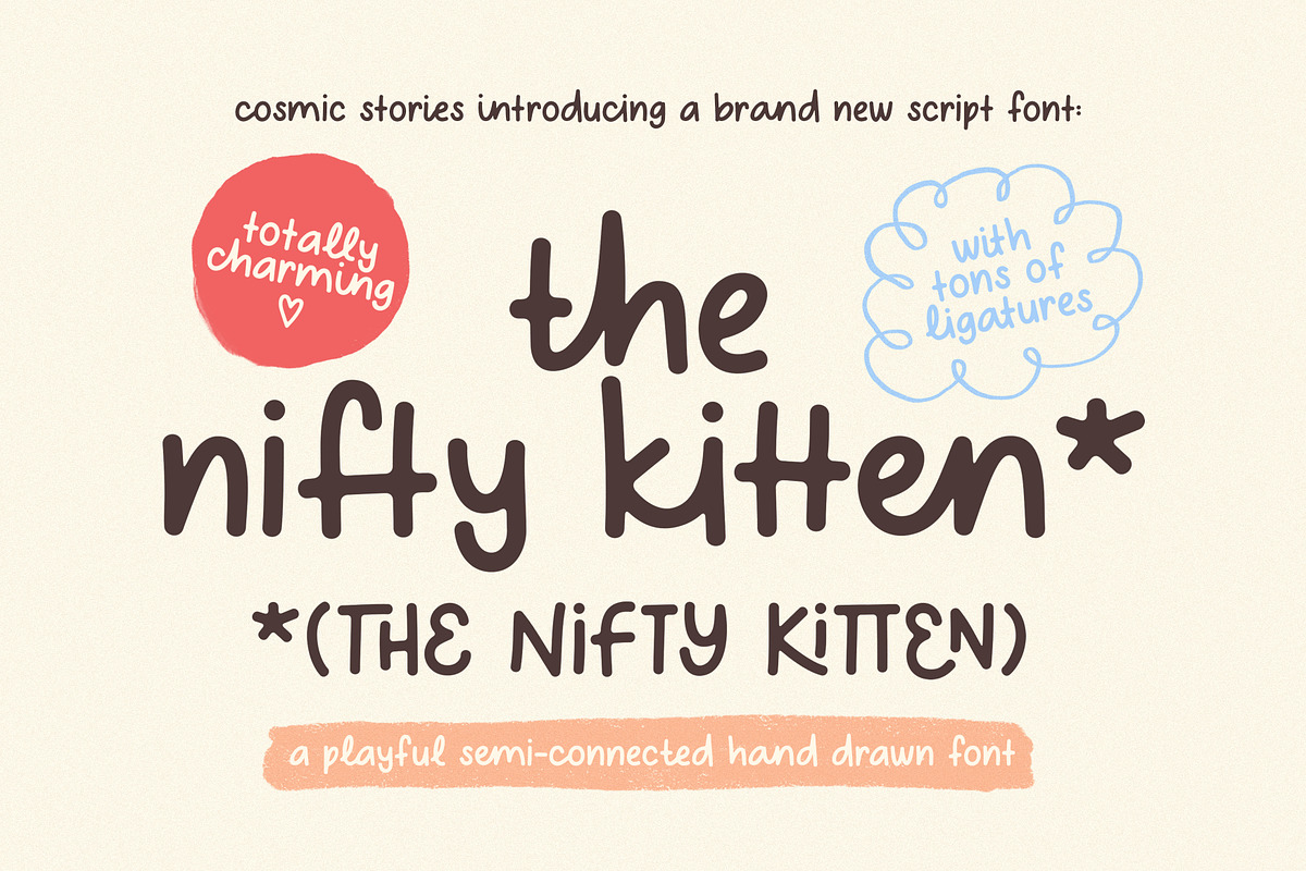 The Nifty Kitten Script Font, a Script Font by CarmineType (Photo 1 of 21)