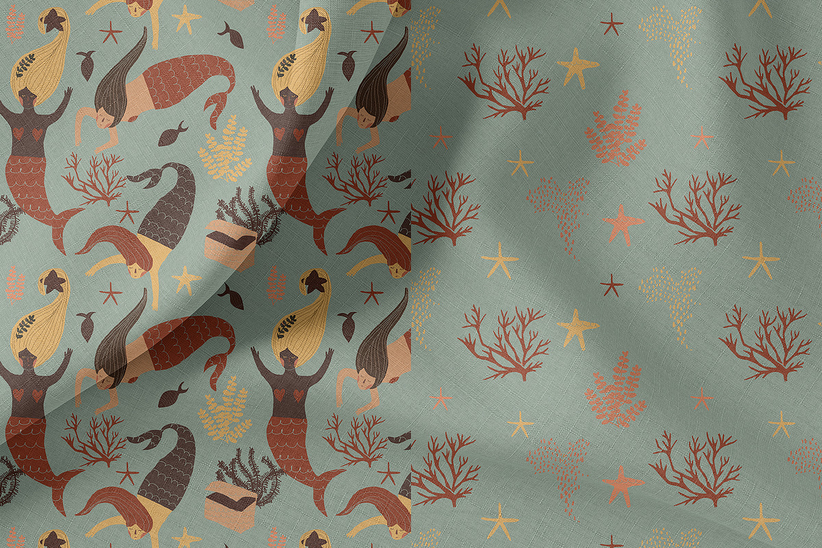 Boho Marmaids, a Pattern Graphic by watercolor kamill (Photo 5 of 7)