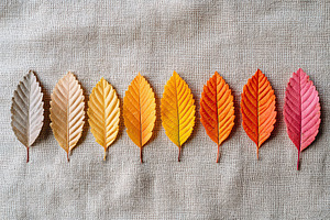 Handpicked collection of vibrant autumn leaves arranged for display on a textur, a Photo by AlyaAnd