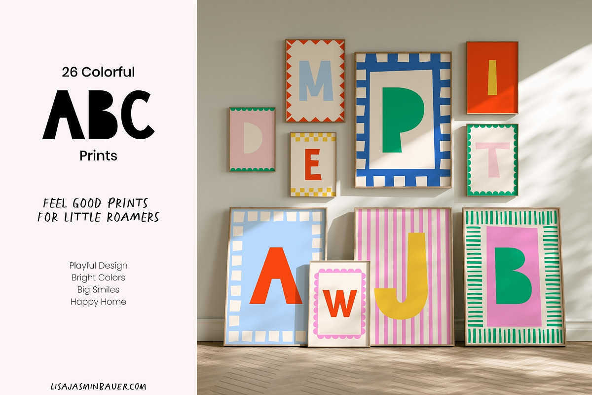 Joyful ABC Poster Prints, a Decorative Illustration by Lisa Jasmin Bauer (Photo 1 of 8)