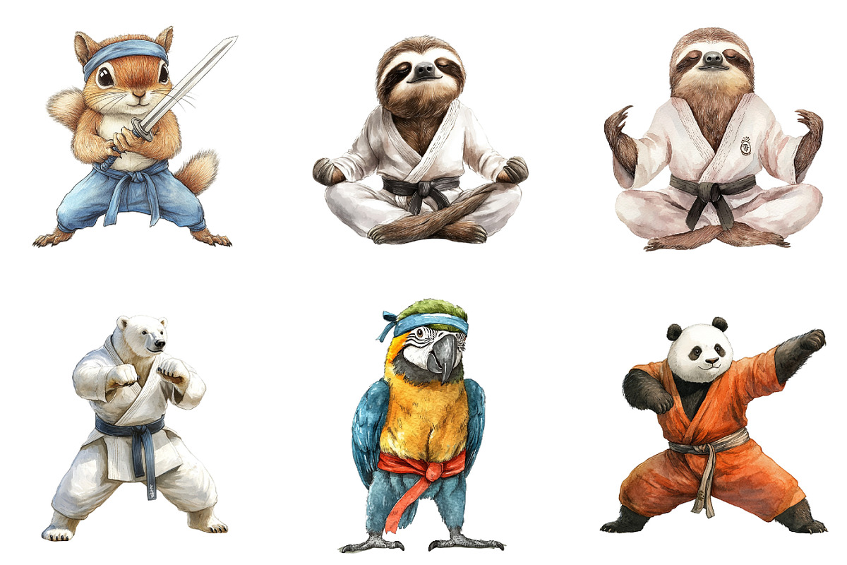 Martial Arts Animals Sublimation, an Illustration by DreamArtGraphic (Photo 2 of 5)