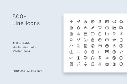 Line Icons Pack - modern & simple, a Solid Icon by PixaSquare