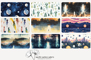 80 watercolour UFO seamless pattern, a Pattern Graphic by Poppy Lane Studio (Thumbnail 10 of 11)