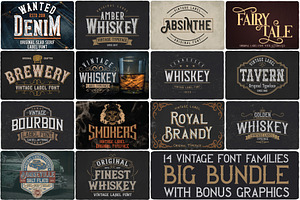 Big Bundle - 14 fonts, a Script Font by VozzyStock