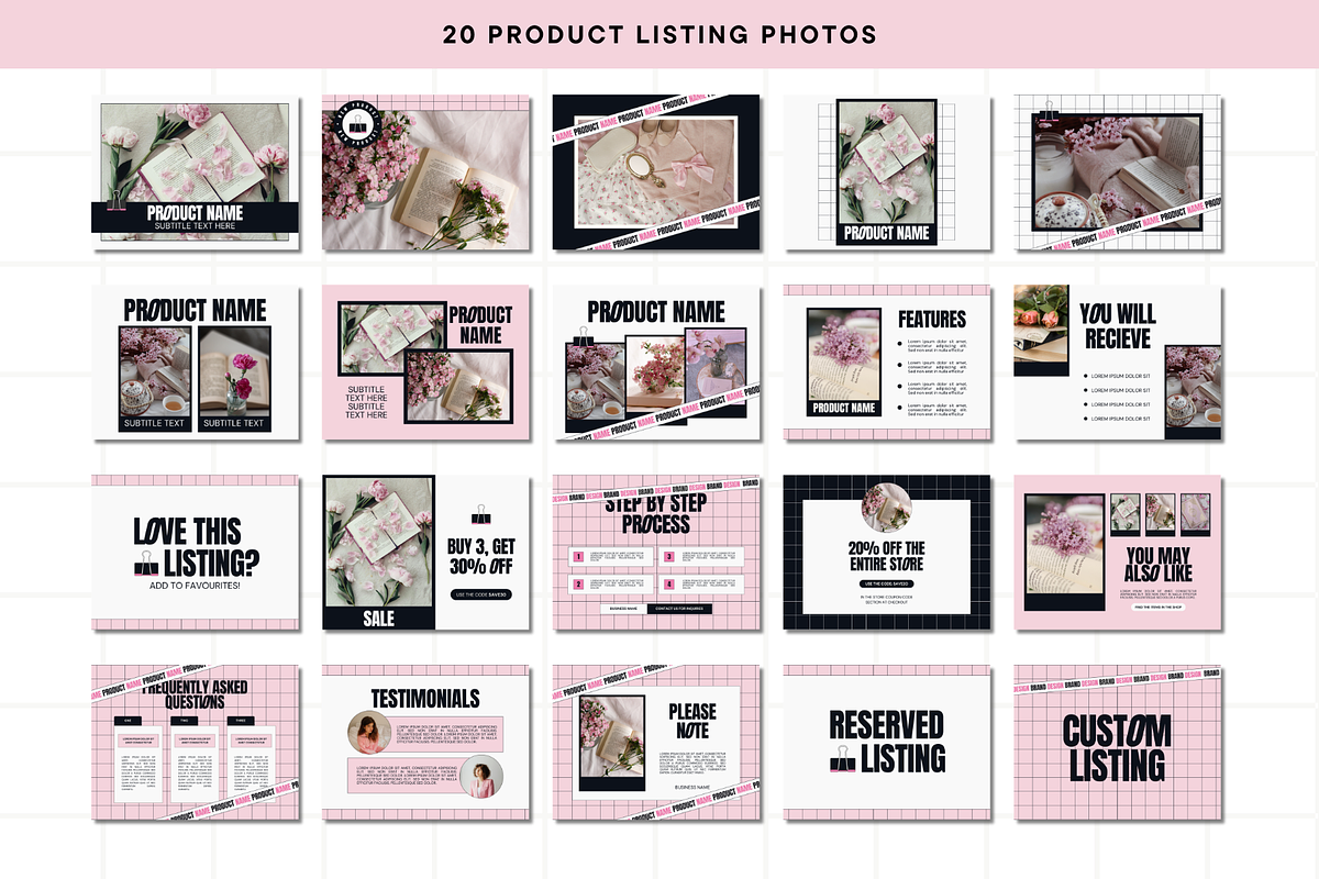 Modern Pink Etsy Shop Kit Template, a Branding & Logo Template by Anna Design Studio (Photo 4 of 8)