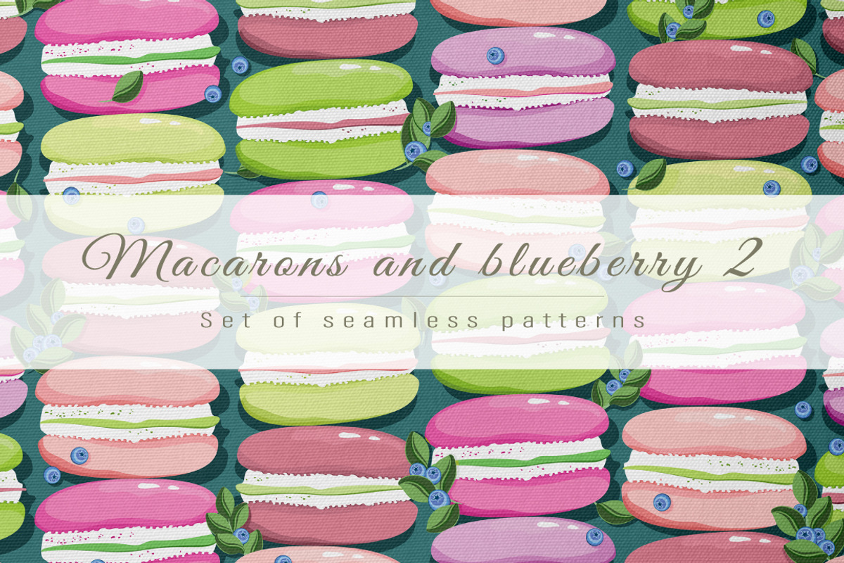 Macarons and blueberry 2, a Pattern Graphic by Yummy (Photo 1 of 10)