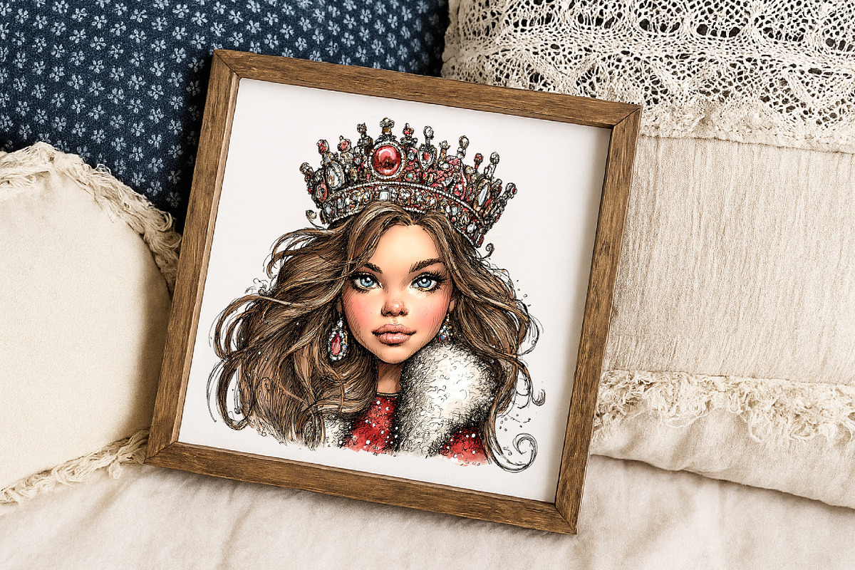 Whimsical Christmas girl Clipart, an Illustration by Libby Wishes (Photo 3 of 7)