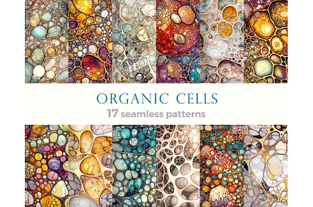Seamless patterns with organic cells, a Pattern Graphic by Bubert Art