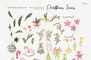 Whimsical Vintage Christmas Clipart, an Illustration by ollalya (Thumbnail 5 of 9)