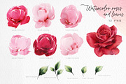 Be my Valentine, Watercolor cliparts, an Illustration by ollalya (Thumbnail 3 of 9)