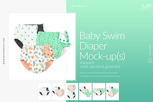 Baby Swim Diaper Mock-ups Set