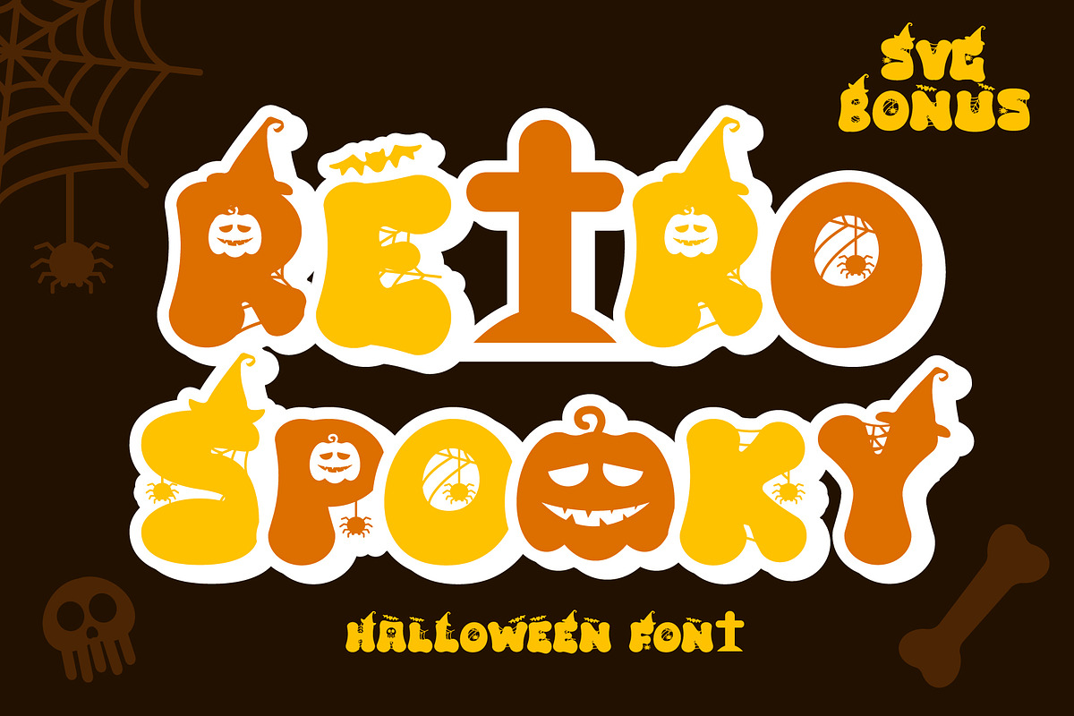 Retro Spooky is a Halloween font, a Handwritten Font by Brown Cupple (Photo 1 of 7)