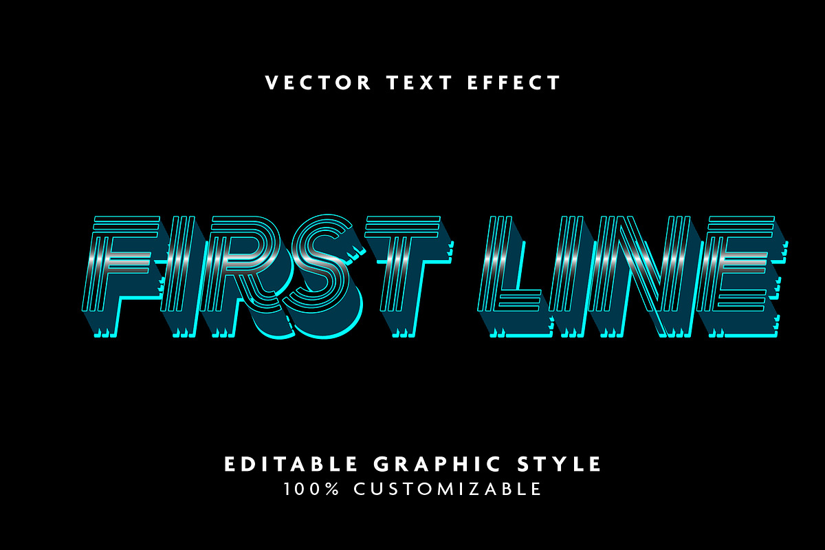 Neon Lines 3D Text Effect