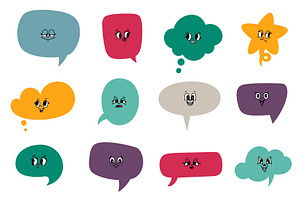 Fun cartoon speech bubbles with, an Object Illustration by Vectorbuum