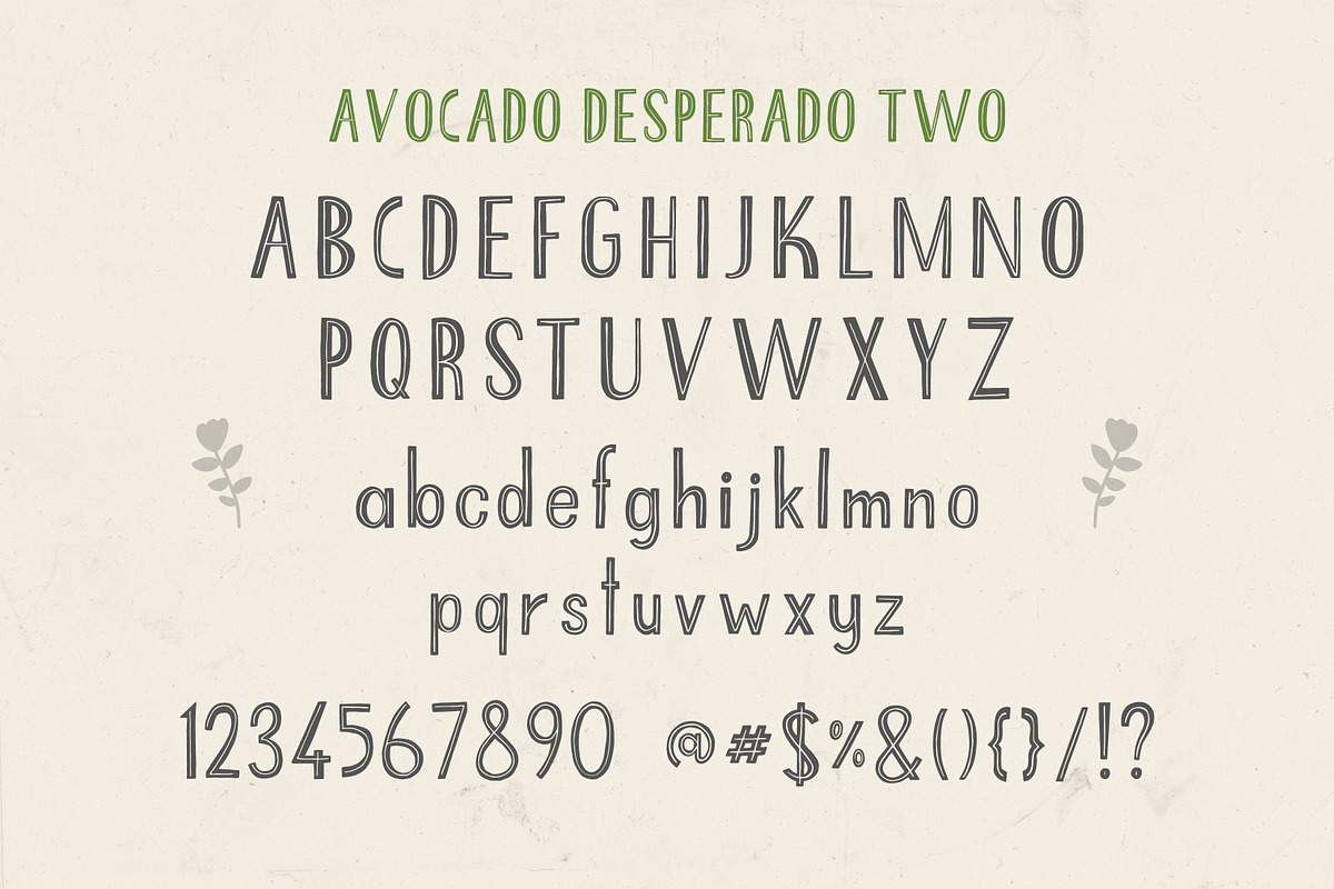 Avocado Desperado Font Set preview 6