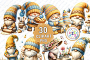 Watercolor Baker Gnome Cliparts Png, a Decorative Illustration by Dizzy Art Studio (Thumbnail 2 of 4)