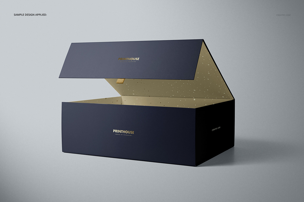 Magnetic Gift Box Mockup Set, a Household Mockup by creatsy5 (Photo 4 of 11)