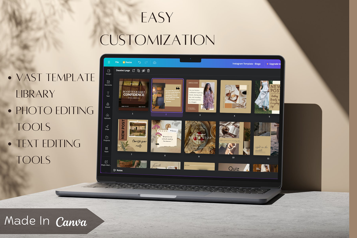 Beige & Beautiful Instagram Bundle, a Social Media Template by WynterLife Studio (Photo 4 of 11)