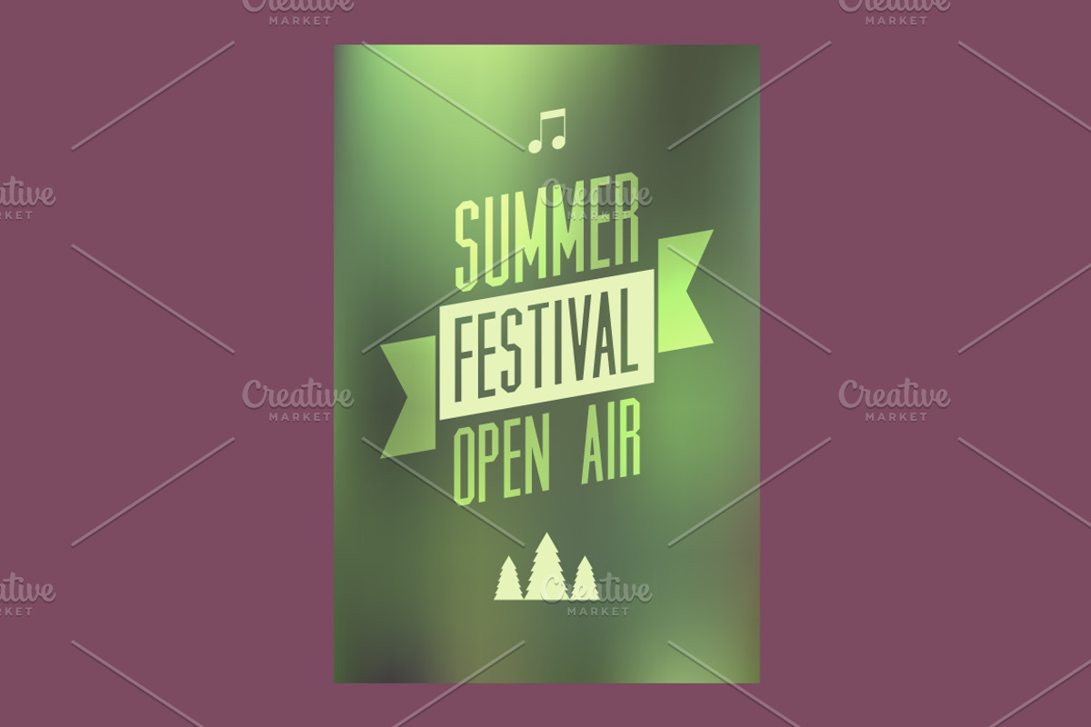 Summer open air vector poster set., a Seasonal Illustration by PoPaShop (Photo 10 of 10)