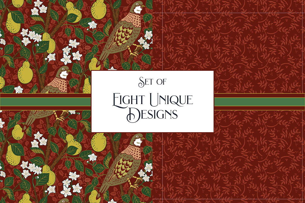 William Morris Style Christmas, a Pattern Graphic by RachelStudio (Photo 2 of 6)