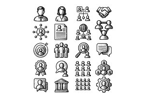 Business People Icon Set, an Object Graphic by RT Studio