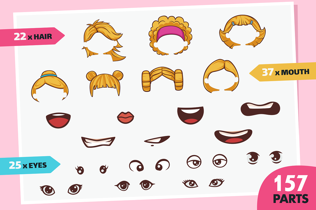 Kids Avatars Creator + 80 Characters, a Person Illustration by wowu (Photo 6 of 17)