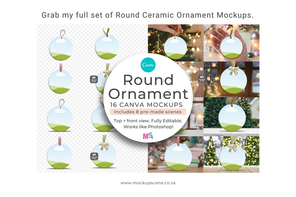 Round Ornament Canva Smart Mockup, a Mockup by Mockup Scene (Photo 11 of 11)
