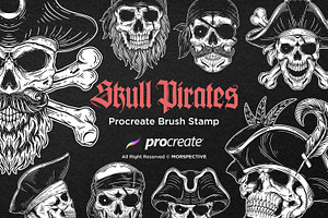 15 Dark Skull Pirate Procreate Brush