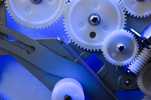 Industrial Gears and Mechanical Precision blue light, a Technology Photo by Davizro's Market