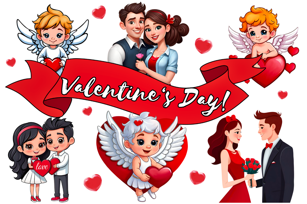 Valentine's Day set, a Seasonal Illustration by MarisoArt (Photo 1 of 5)