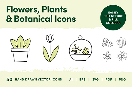 Flowers, Plants & Botanical Icons