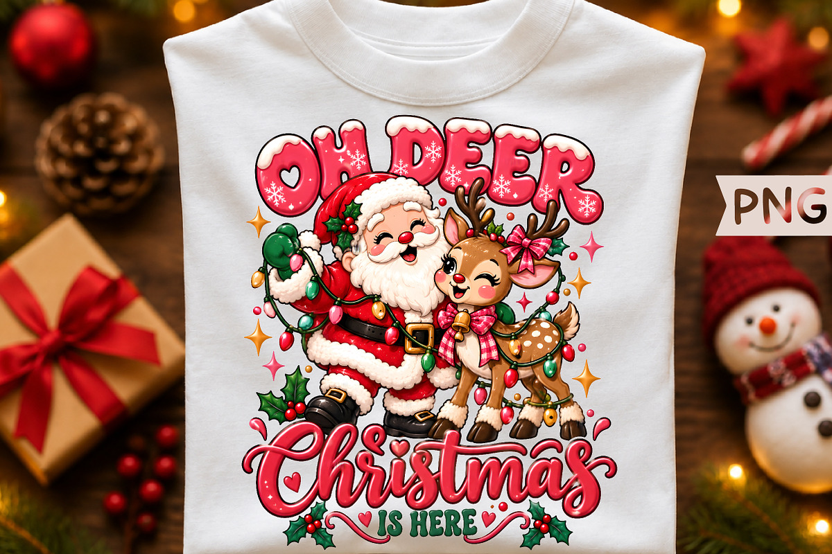Oh Deer Christmas Is Here PNG, a Seasonal Illustration by Creative Art (Photo 1 of 3)