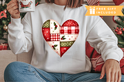 Christmas Patchwork Heart PNG, an Illustration by Anca Digital Vibe (Thumbnail 4 of 5)