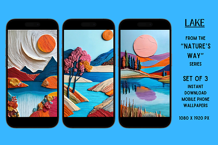 Mobile Phone Wallpaper (Lake), a Wallpaper Graphic by Shisa Images