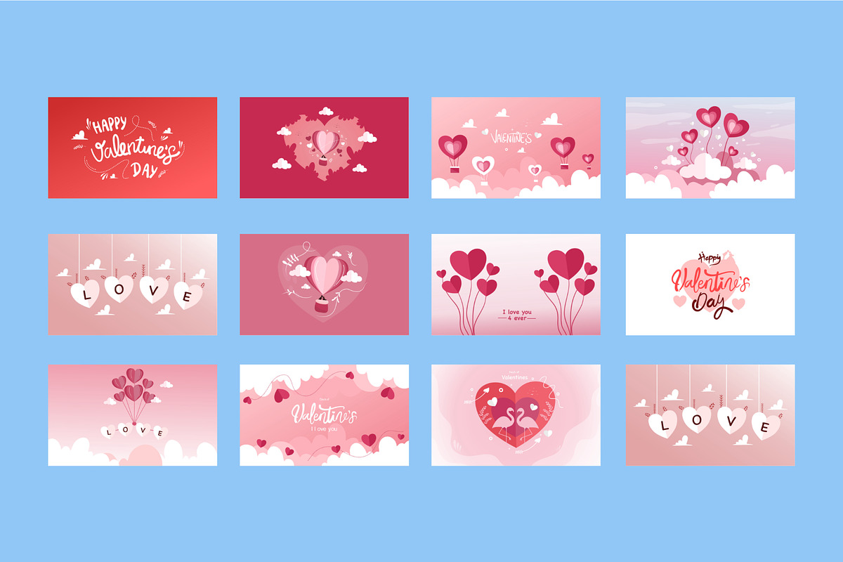Valentines background vector set, a Seasonal Illustration by foxndeer (Photo 2 of 4)