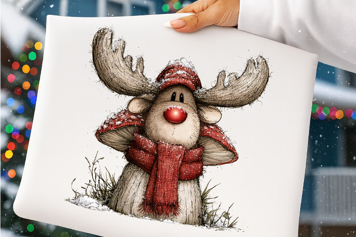 Quirky Christmas Reindeer Clipart, a Work Illustration by SinaCreation (Photo 4 of 6)