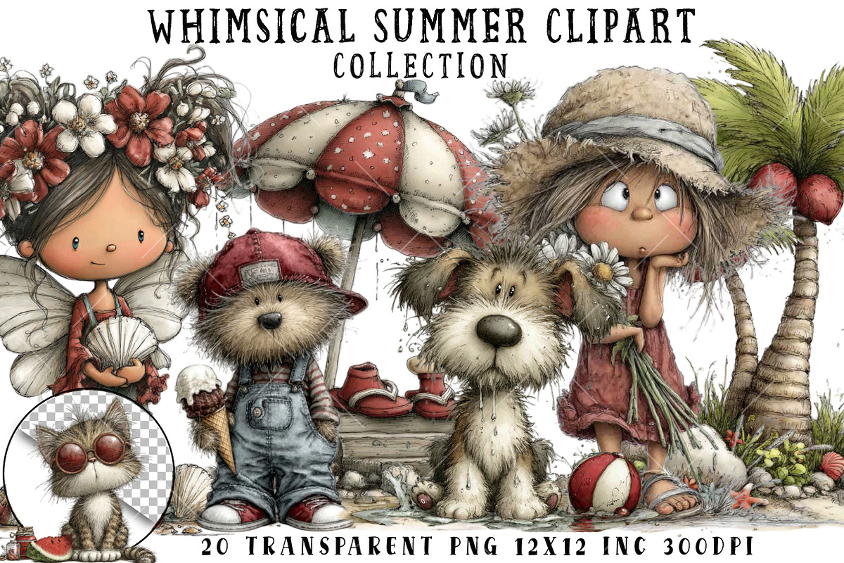Whimsical Summer Clipart, an Illustration by OK Design (Photo 1 of 6)