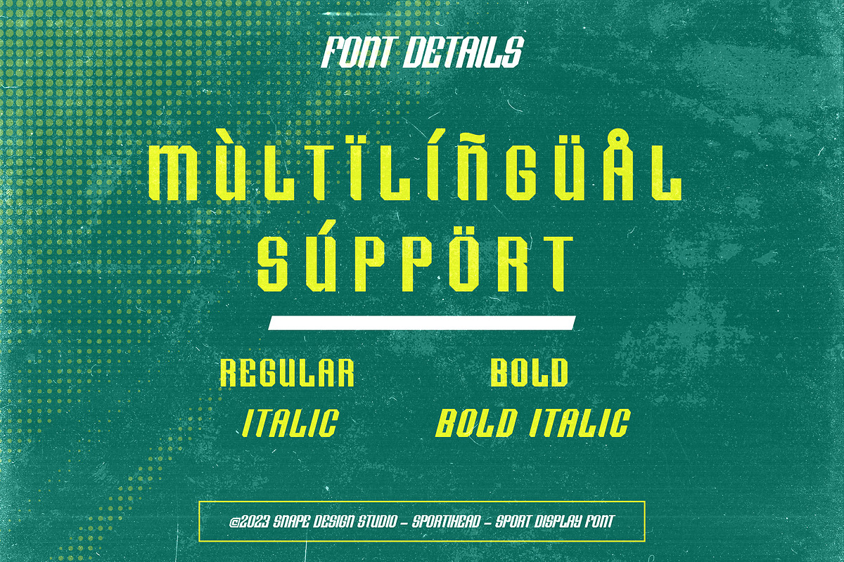 Sportihead - Sport Font, a Sans Serif Font by Snape Design Studio (Photo 3 of 5)