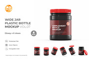 Wide Jar Bottle mokcup 6PSD, a Packaging Mockup by Adstart (Thumbnail 1 of 6)