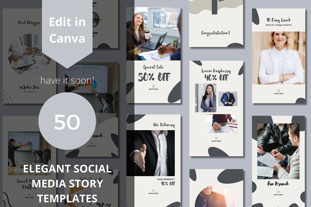 Elegant Social Media Story Templates, a Social Media Template by BoontenStudio (Photo 1 of 8)