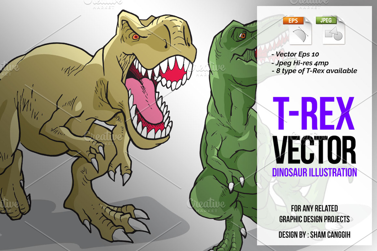 Tyrannosaurus Vector Illustration, an Animal Illustration by SCworkspace (Photo 1 of 2)