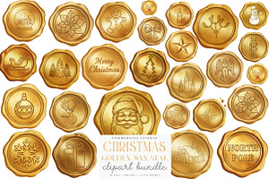 Christmas Golden Wax Seal PNG, an Illustration by SinaCreation