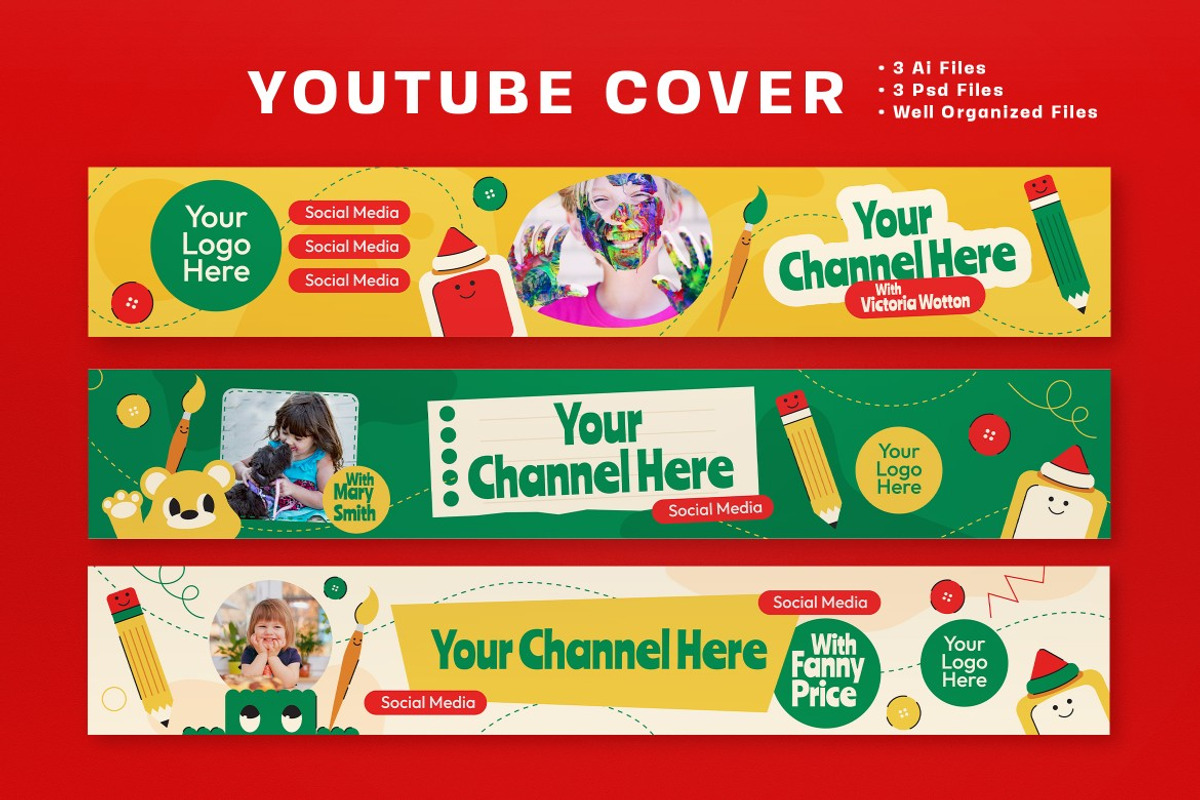 Green Yellow Quirky Youtube Cover, a Social Media Template by graphicook (Photo 2 of 3)