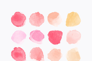 Big Set Watercolor Vector Stains