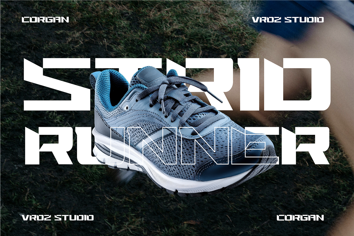 Corgan - Sports Display Font, a Sans Serif Font by Vroz Studio (Photo 3 of 8)