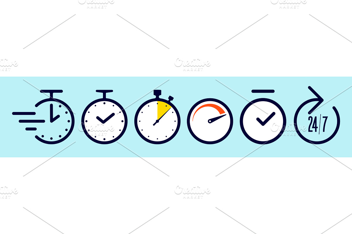 Time. Watch, clock. Quick timer, an Object Illustration by Foxys Graphic