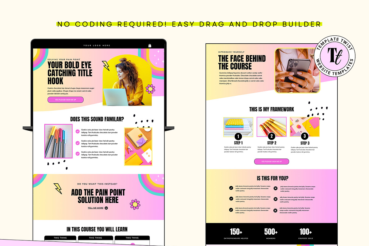 Colorful Wix Studio Sales Page, a Wix Template by Template Twist Shop (Photo 7 of 10)