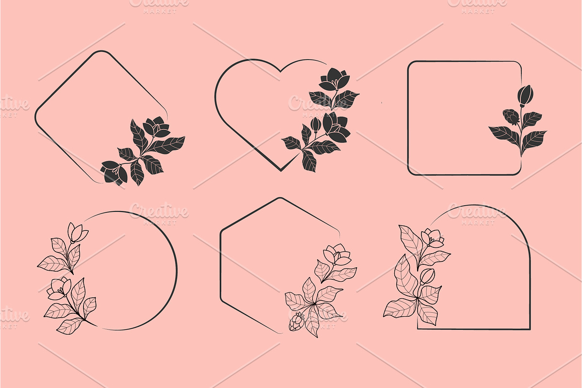 Hand-Drawn Magnolia. Linocut set, a Background Graphic by Lettering_Logo (Photo 6 of 17)