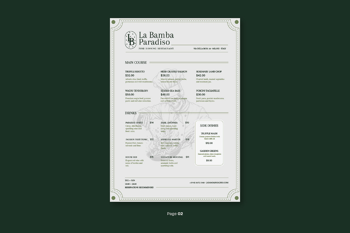 Luxury Fine Dining Restaurant Menu, a Flyer Template by Sundaylab (Photo 3 of 3)